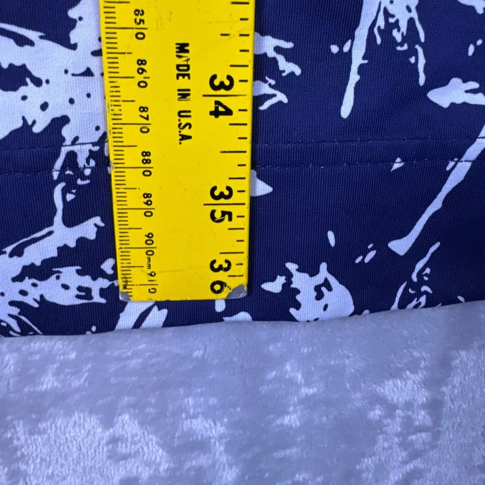 Lulu-B Womens XL Navy Blue White Palm Tree Print 3/4 Sleeve Stretch Shift Dress